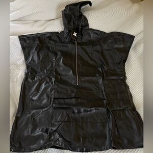 Black Hooded Vest/Poncho. NWT.